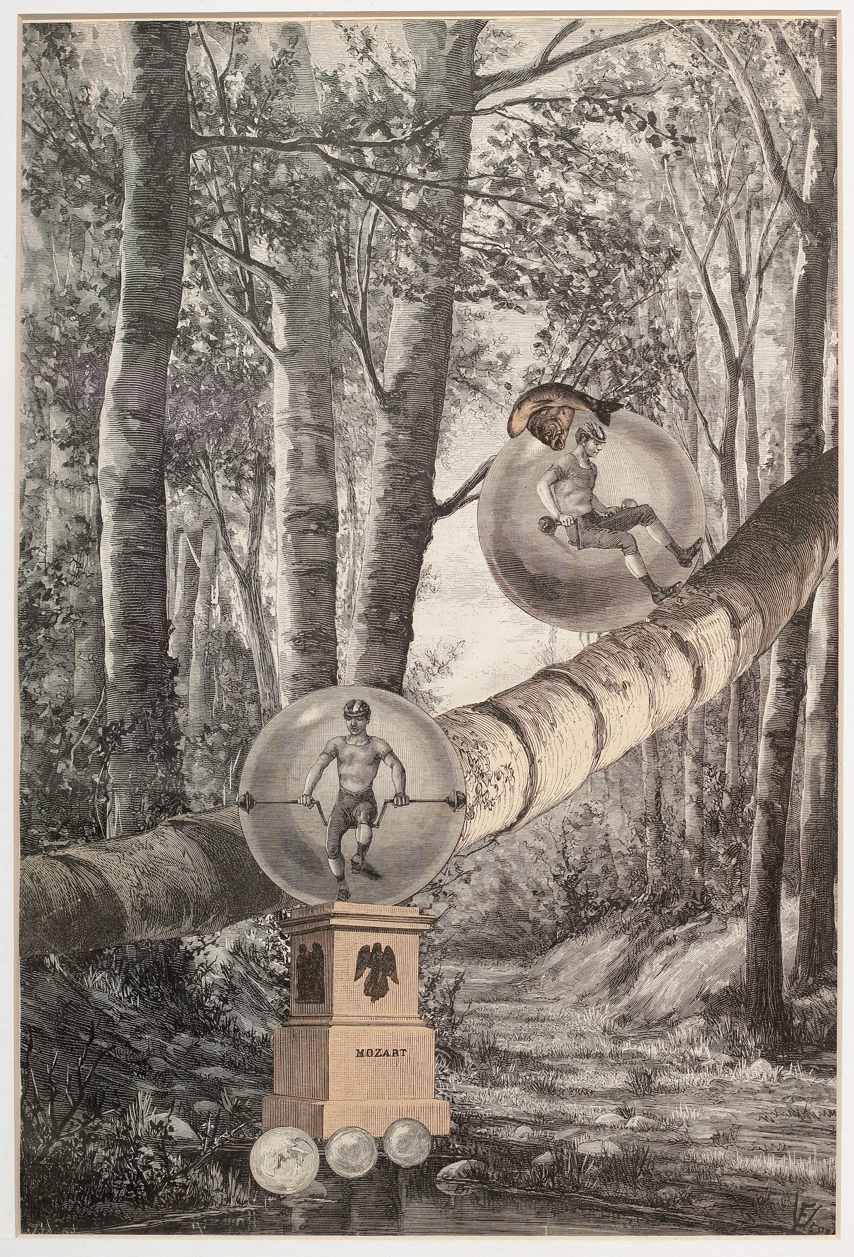 Homenaje a Mozart, 1936. Collage, 33x22,5cm. Colección FMCMP